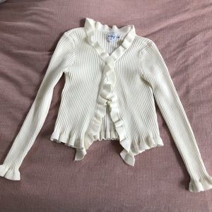 Princess Polly white ruffle cardigan
